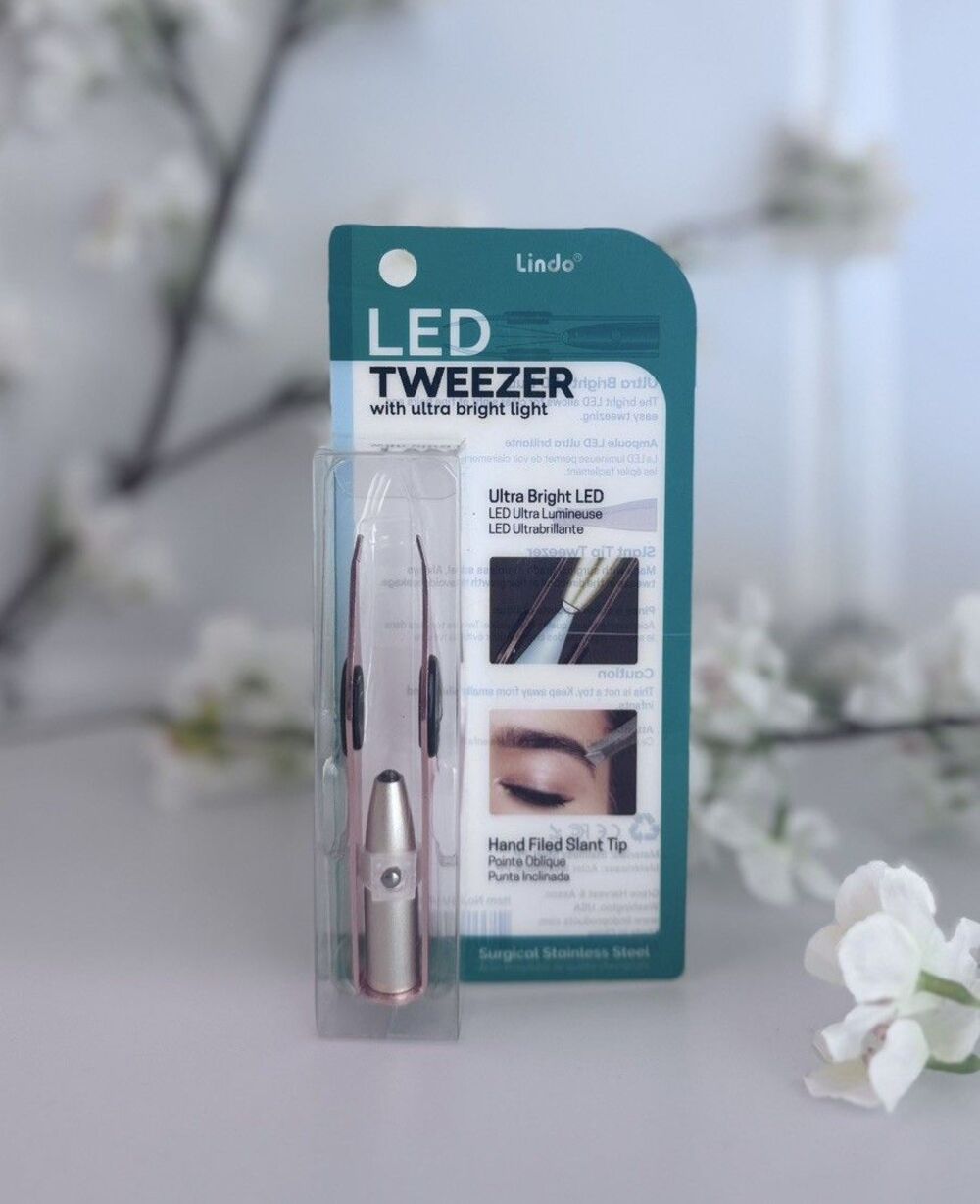 Lindo Lighted LED Tweezer Ultra Bright Light Surgical Stainless Steel NIB